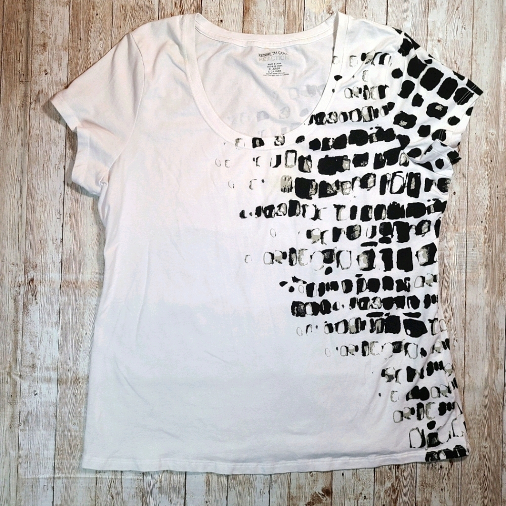 Kenneth Cole Reaction Scoop Neck Women's White XL